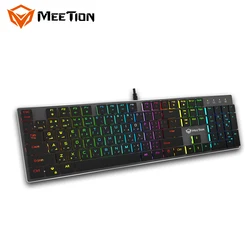 MEETION MT-MK80 Multi-language Optional Game Office Green Axis Mechanical RGB Lighting Programmable Game Keyboard