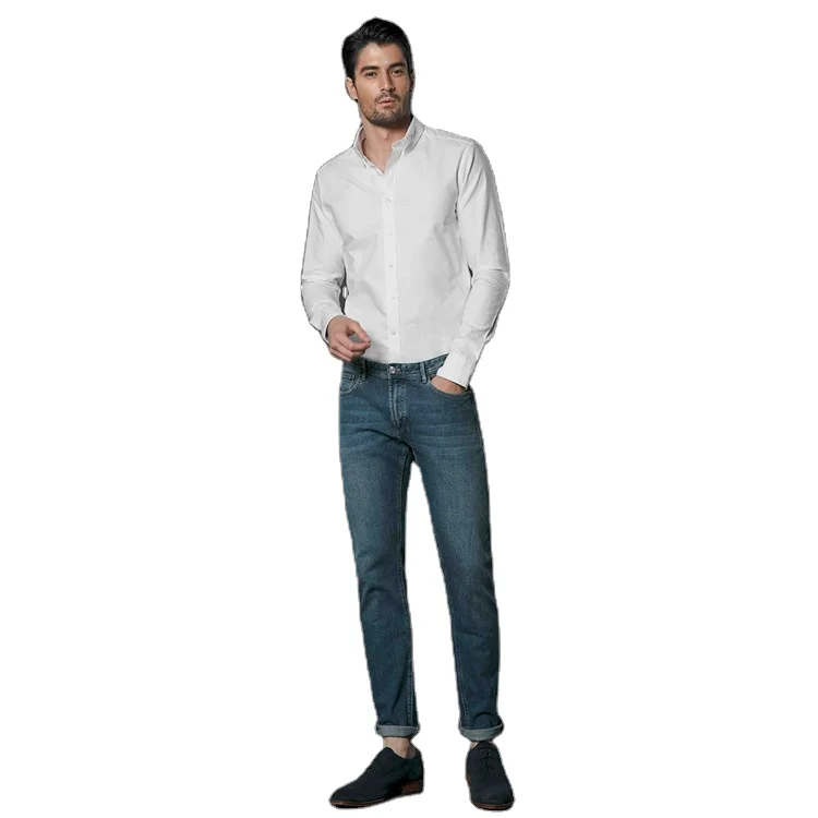 Custom made Bespoke MTM Hot Selling Classic 100% Cotton Breathable Buttons White Dress Long Sleeve Shirts for Men