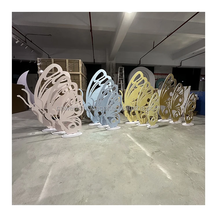 Factory Price Wedding Stage Acrylic Butterfly Props Backdrop Events Party Decor Butterfly Wings For Wedding Decoration