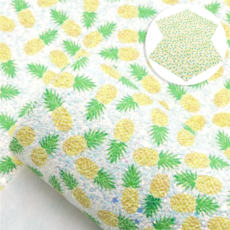 20x33cm Polka Dot Donut UV Printing Chunky Glitter Sheets Fabric For Diy Hair Bows 13858