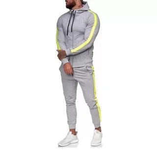 
Wholesale mens fitness tracksuit blank side stripe running wear jogger suit men tracksuit 
