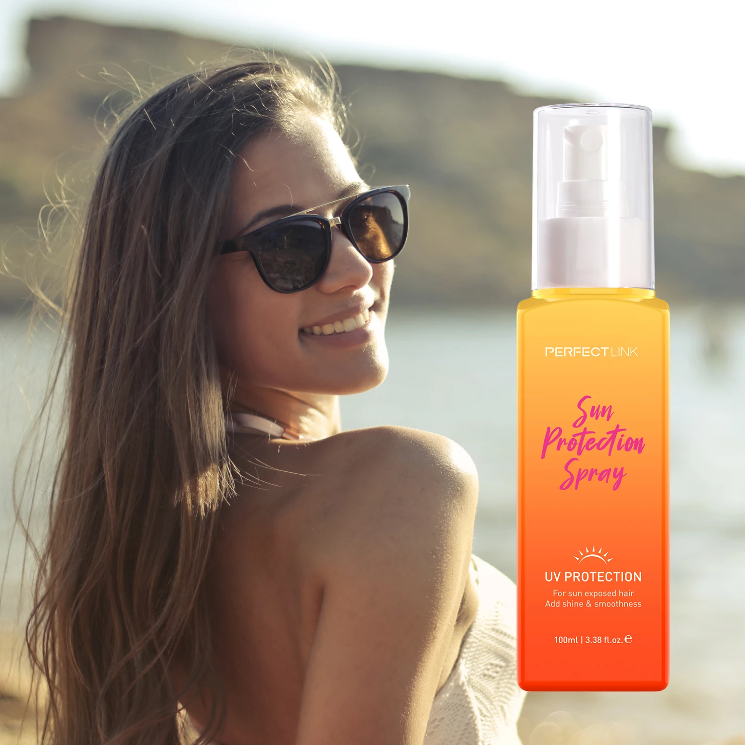 Private Label Professional Detangle Silk Hair Mist Perfume Spray UVA UVB Sun Block Mist Heat Protectant Spray