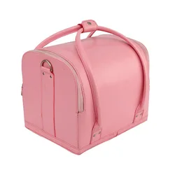 Keyson Custom Logo Easy Carrying Beauty Box Soft Leather Makeup Tool Organizer with Trays
