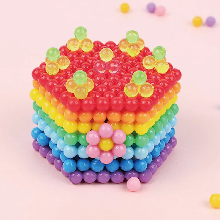 
2021 Amazon Creative Kid Toys 3000 pcs DIY 3D Puzzle Art Craft Spray Water Crystal Sticky Magic Beads 