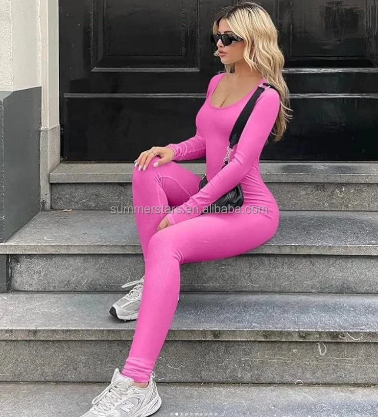 2024 spandex sport print square neck lace up bodysuits for women long sleeve custom logo bodysuit high quality