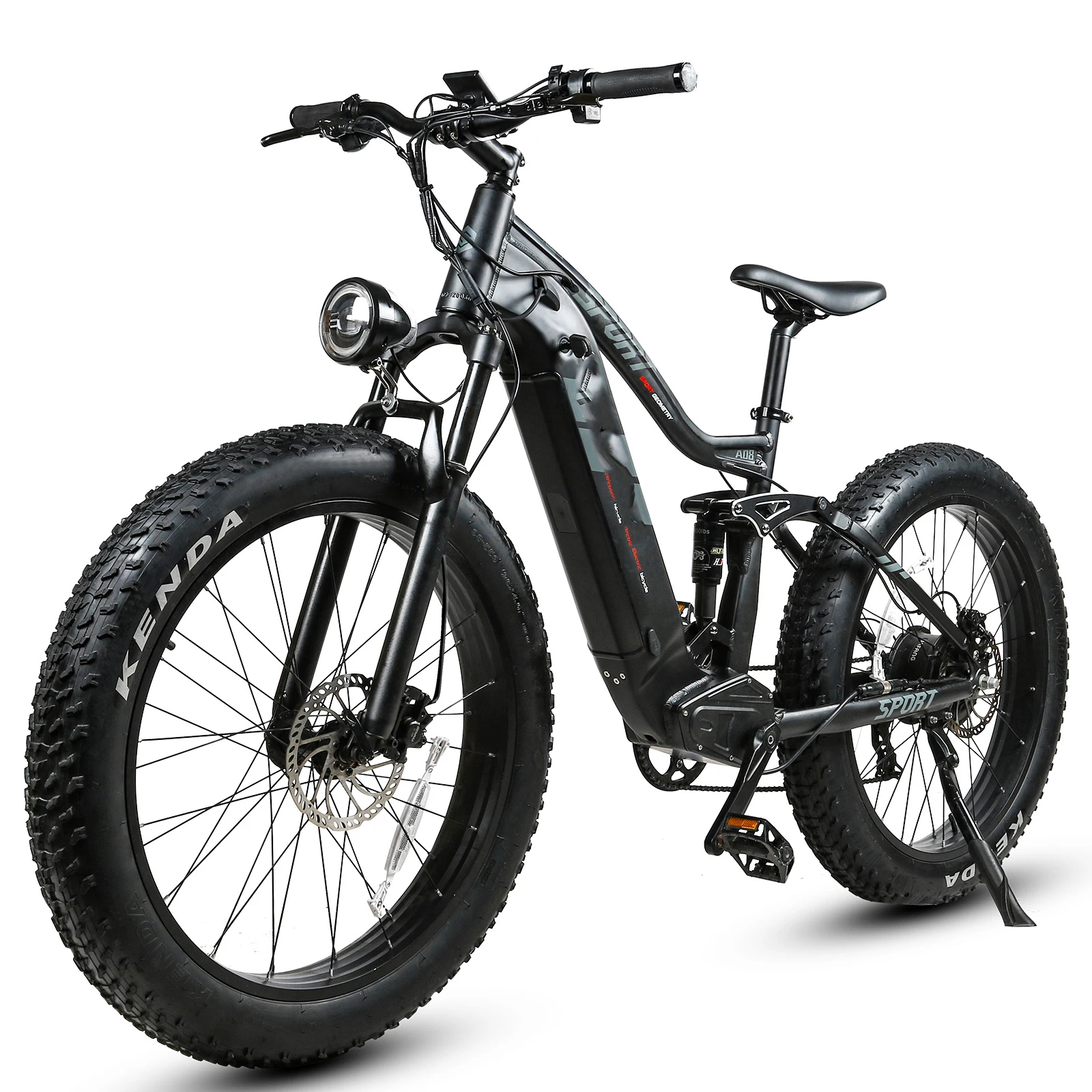 RS-A08 electric fat tire bike 7speed 48V17Ah 750W BAFANG motor 26 inches fat tyre road ebike Soft tail electric off-road bicycle
