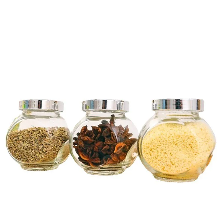 Hot Sale Food Storage Jam Nut Dried Fruit Candy Grains Honey Glass Spice Jars Sealed Tank With Screw Cap