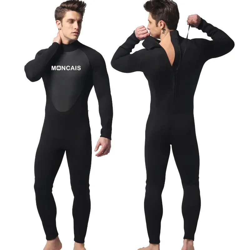 Customized Traje De Neopreno 3mm Men wetsuits CR chest embossing Back zipper Freediving Surfing Swimming Wetsuit