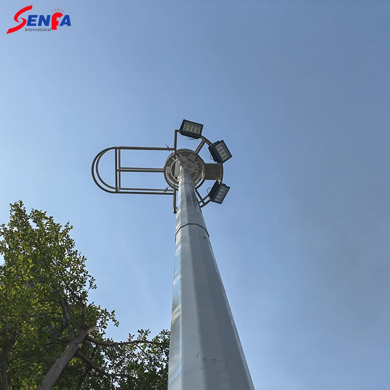 Hot sale LED high pole light municipal road lighting pole 6m 10m 15m community park basketball court light wholesale high mast
