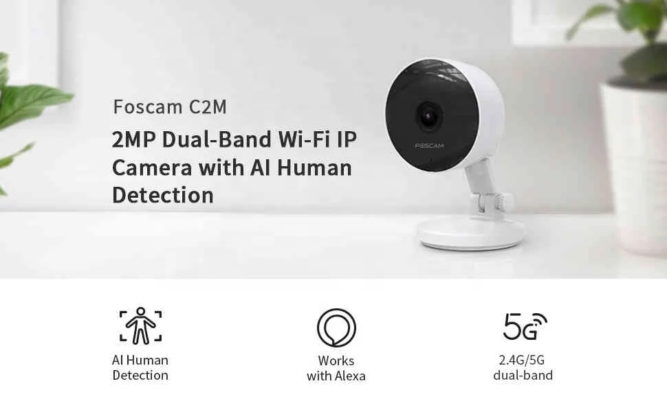 Foscam C2M беспроводное соединение 2 4G/5G Двухдиапазонная WIFI беспроводная камера безопасности cube ip 1080p