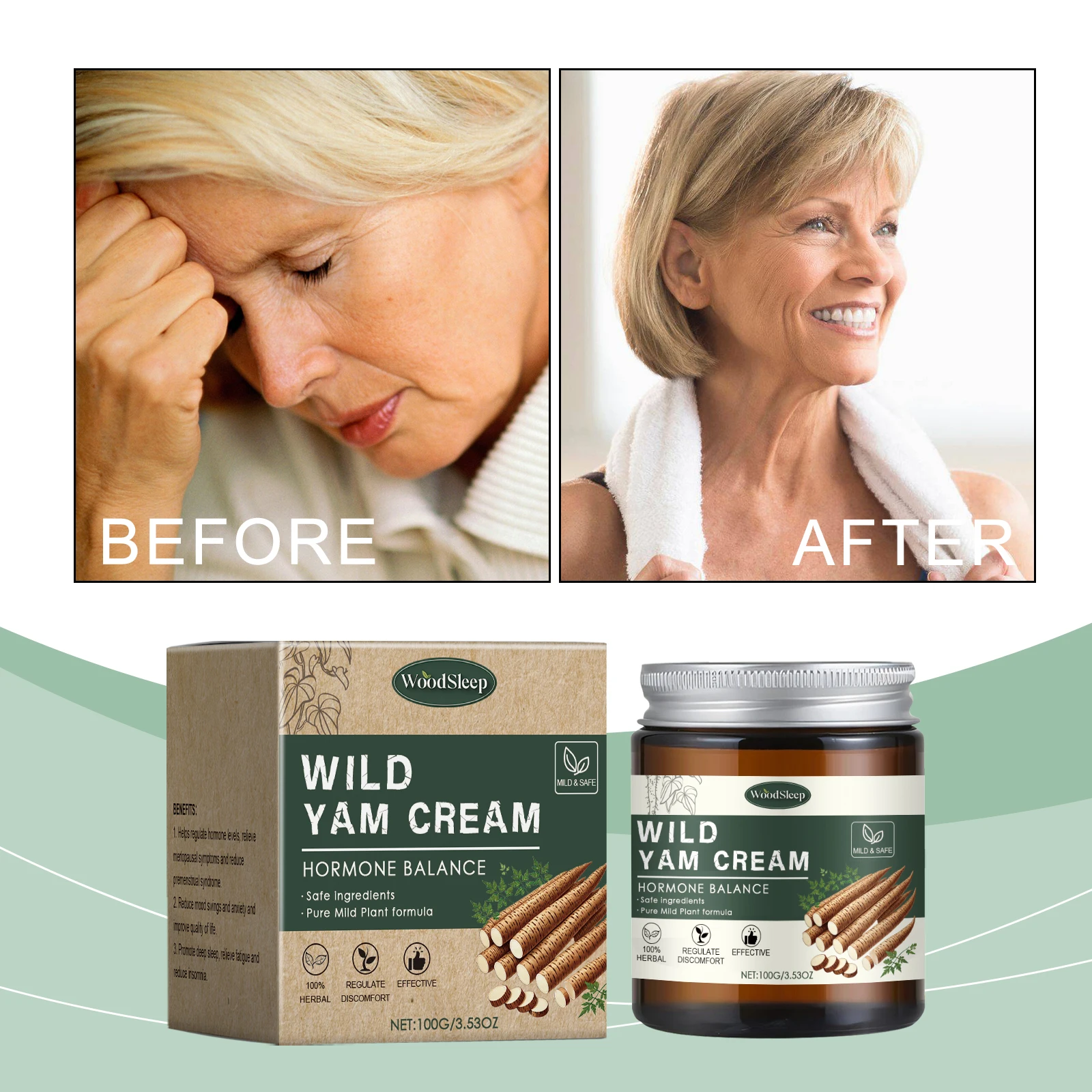 Private Label Organic Deep Moisturizing Smoothing Skin Wrinkle Remover Anti Aging Wild Yam Face Cream