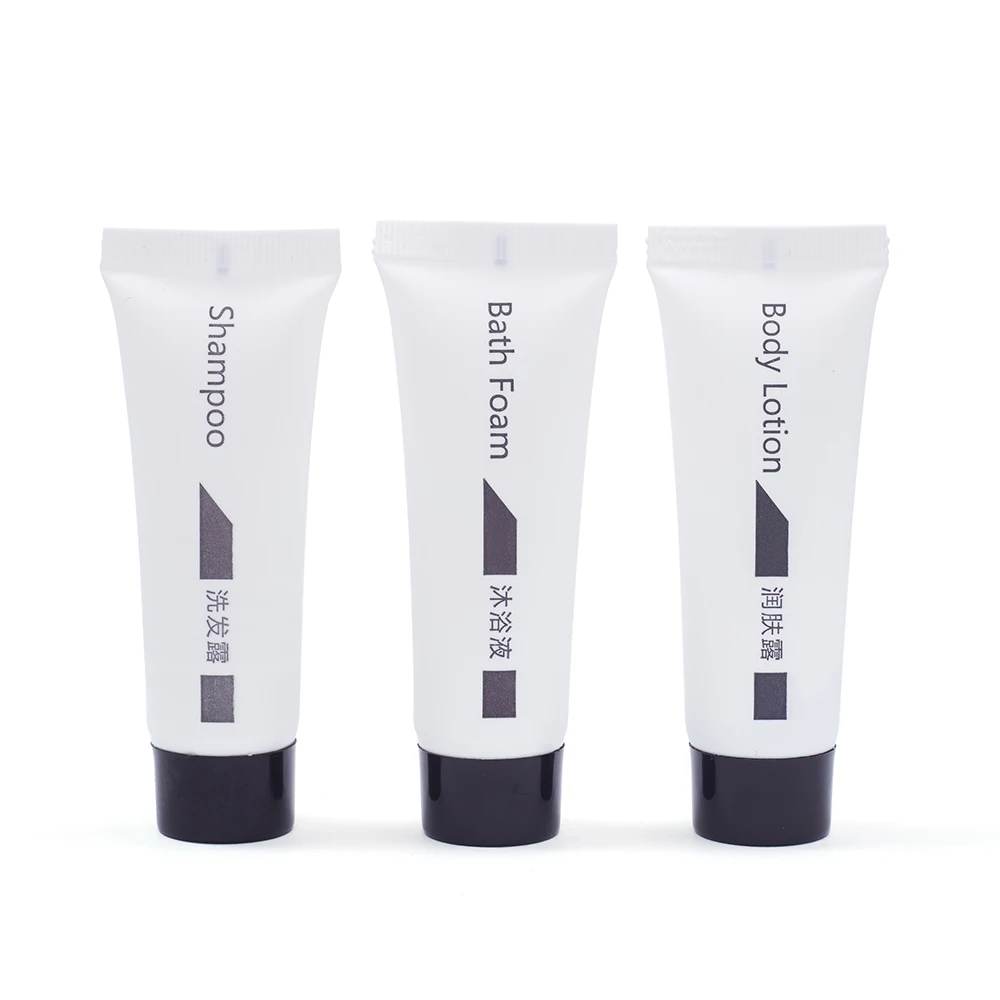 5 Stars Hotel Disposable Bathroom Toiletries Kit Plastic Tube Shampoo Hotel Supplies Amenities Shower Gel