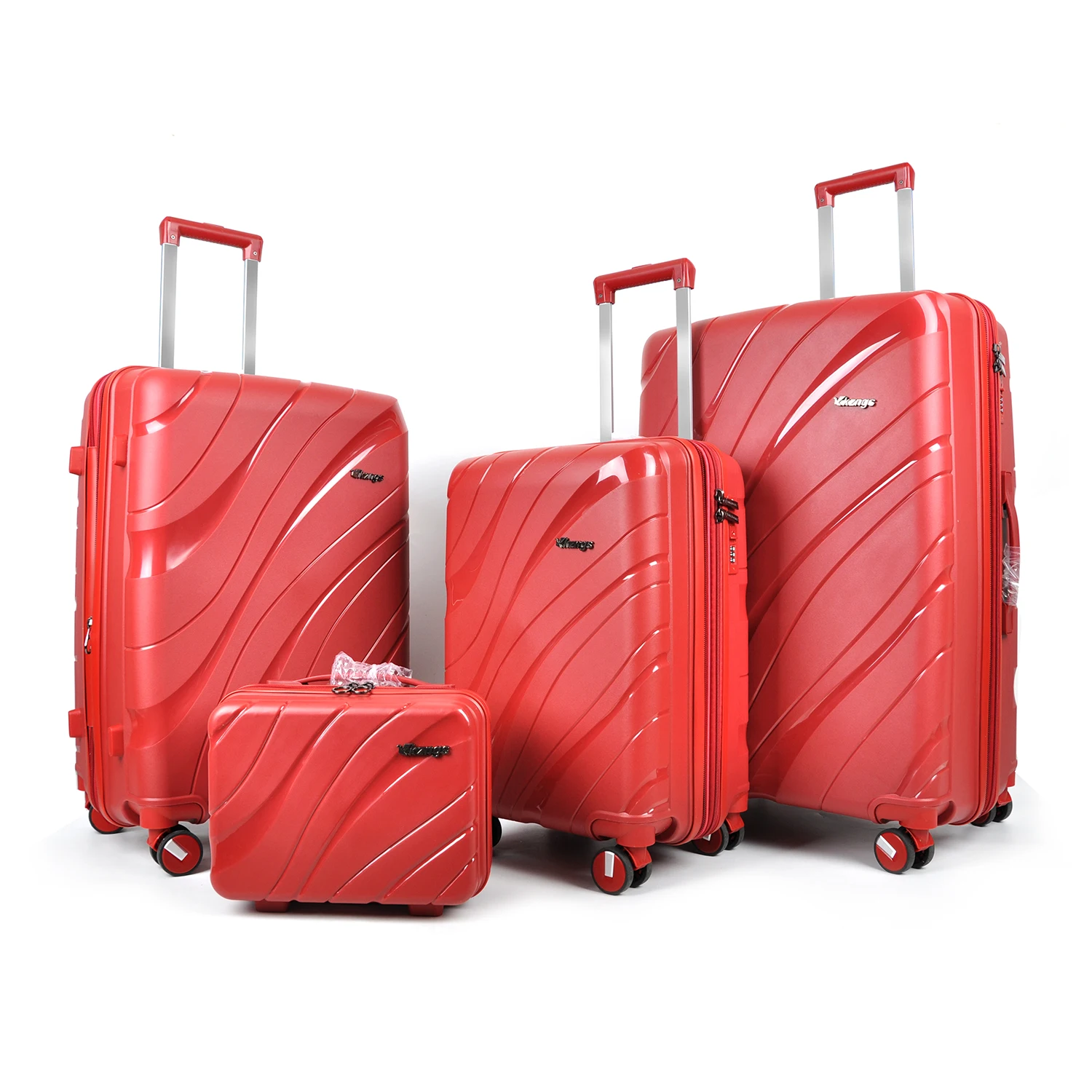 Hot selling pp 4pcs high quality good price beautiful hard case trolley luggage suitcase sets
