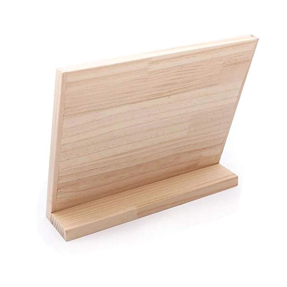 Simple L Shape Natural Color Wooden Earring Ring Display Stand 3