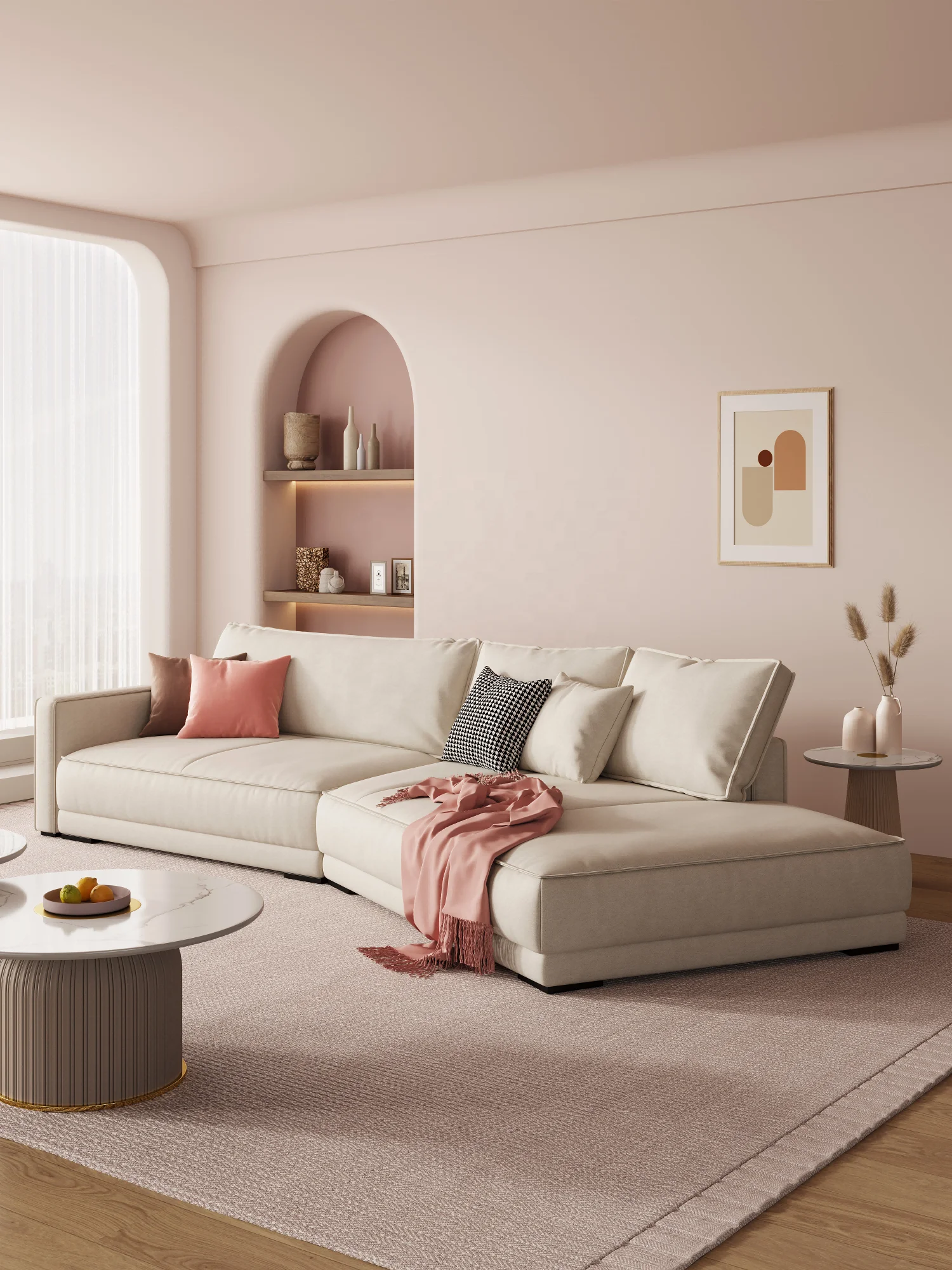 Tech Cloth Couch Seating Corner Sofa Home Office Furniture Modular Sofa 3+2+1seaters Living Room Sofa