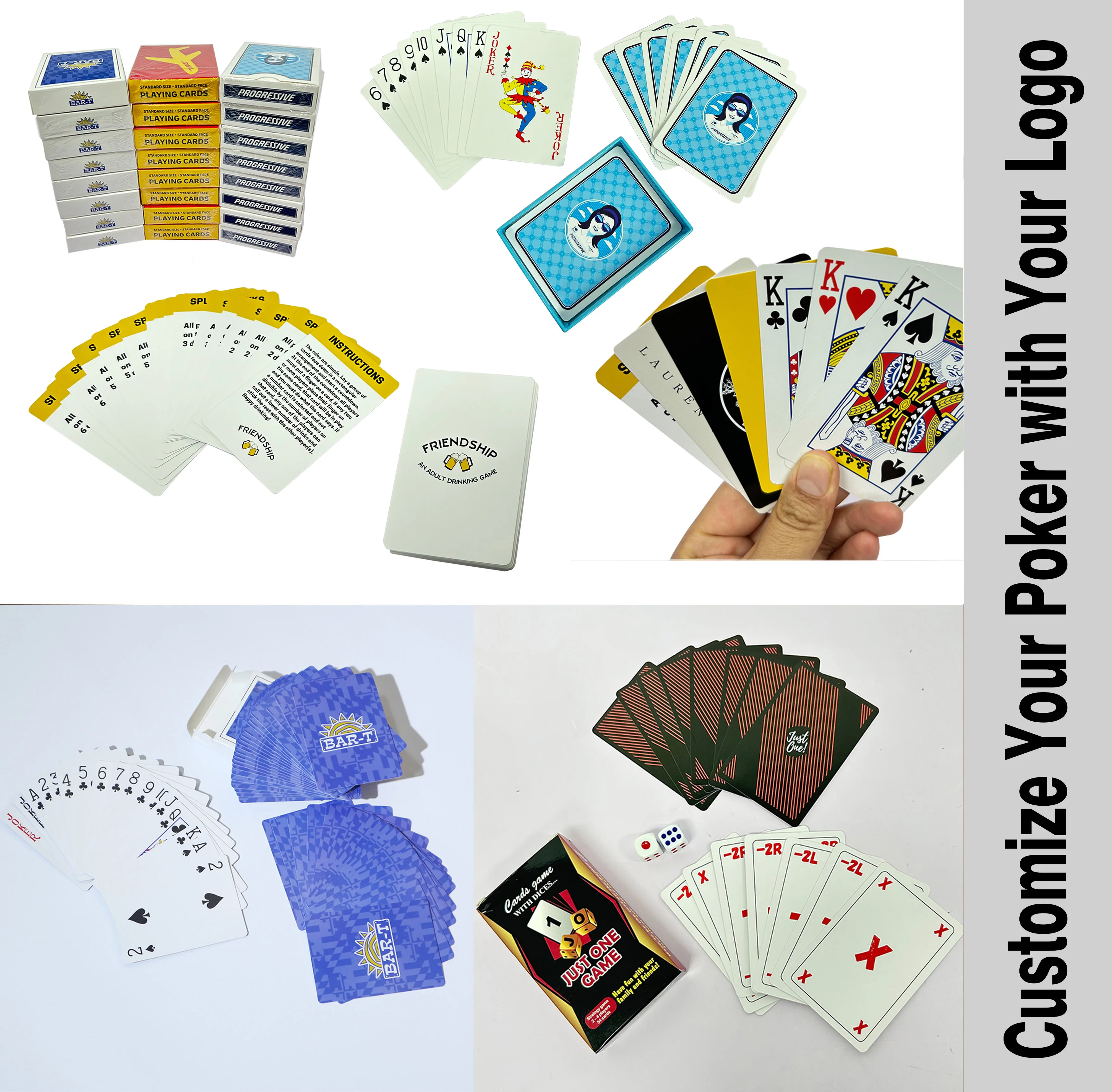 Customized Printing Poker Cards With Box High Quality Plastic Card Smooth Waterproof Black Playing Cards Game