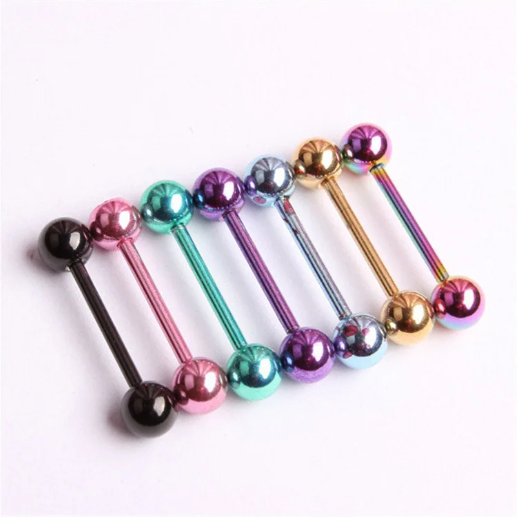 316L Surgical Steel Penis Ring Plated Nipple Piercing Body Jewelry Sexy Tongue Piercing Rings Barbell