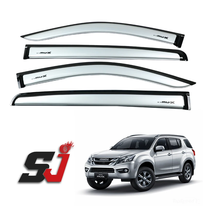 High Quality Custom Black White Two Tone Car Window Sun Visor Rain Guard Car Door Visor for Isuzu Mux 2014-2021