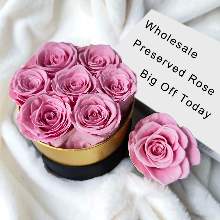 Wholesale preserved roses box stabilized roses venus and flower preserved flower gift bulk infinity flower for Festival