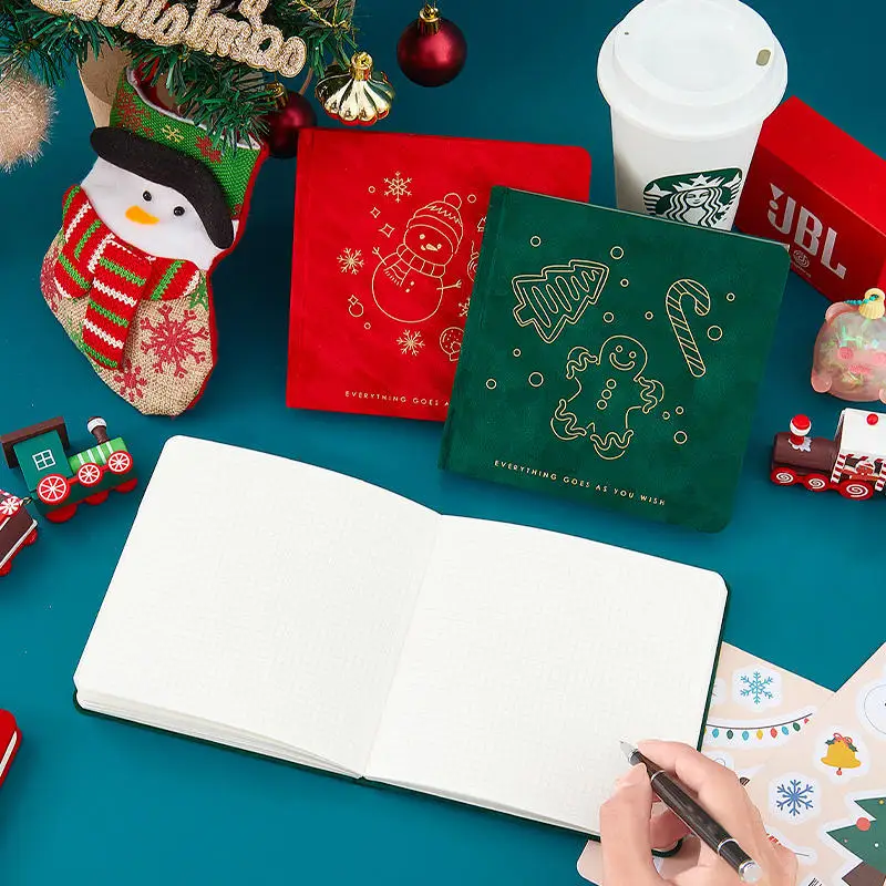 New Suede Christmas Design Notebook For Student Gift Stationery Ins Diary Square Writing Books