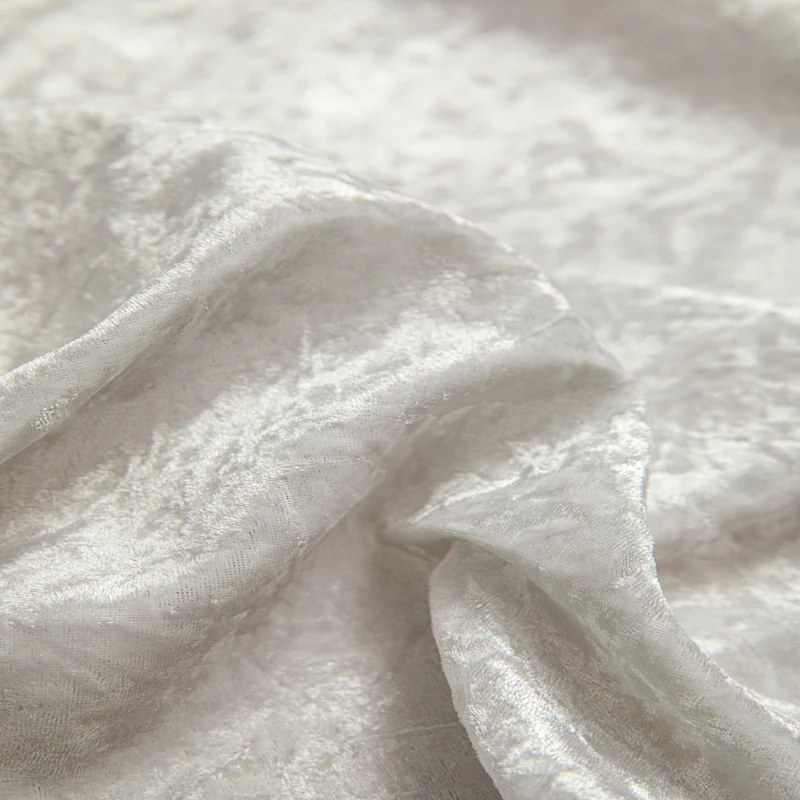 wejoy new fashion white crushed velvet fabric textile crushed ice shiny velvet material