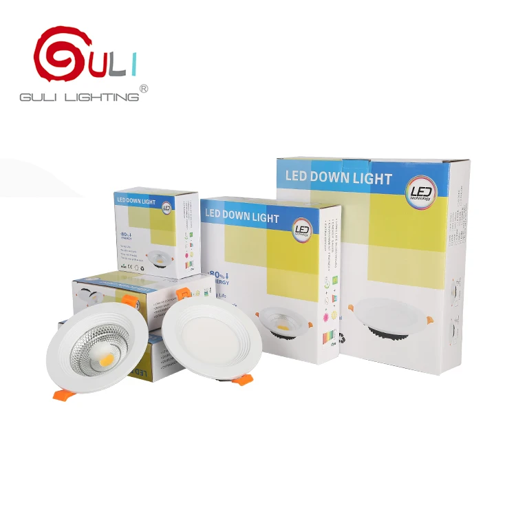 New Erp Cob Ip54 Waterproof Ceiling Recessed Downlight Round Slim Panel Light 5w 7w 12w 18w 25w 30w Led Downlight