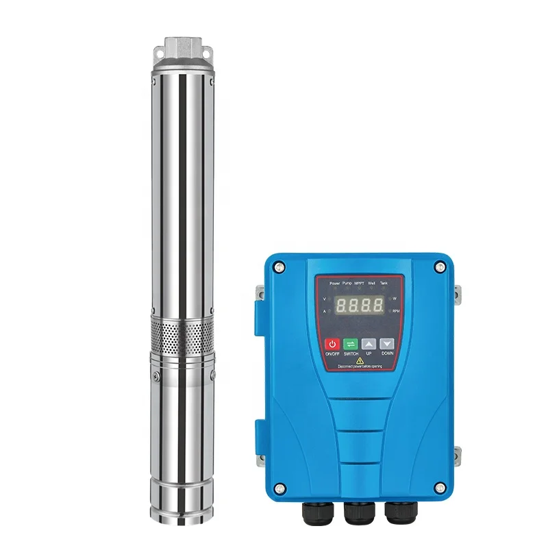 4 inches 1HP 72V large flow rate stainless steel dc submersible solar water pump for irrigation