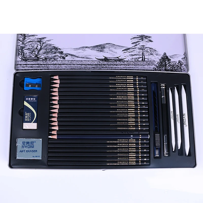 Nyoni N8136-29  Sketching Pencil Art Set Professional Sketch Drawing Pencils Set For Artists