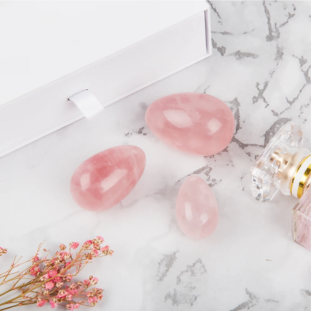 Wholesale Natural Gemstone Pink Crystal Rose Quartze Jade Clear Quartz Yoni Eggs For