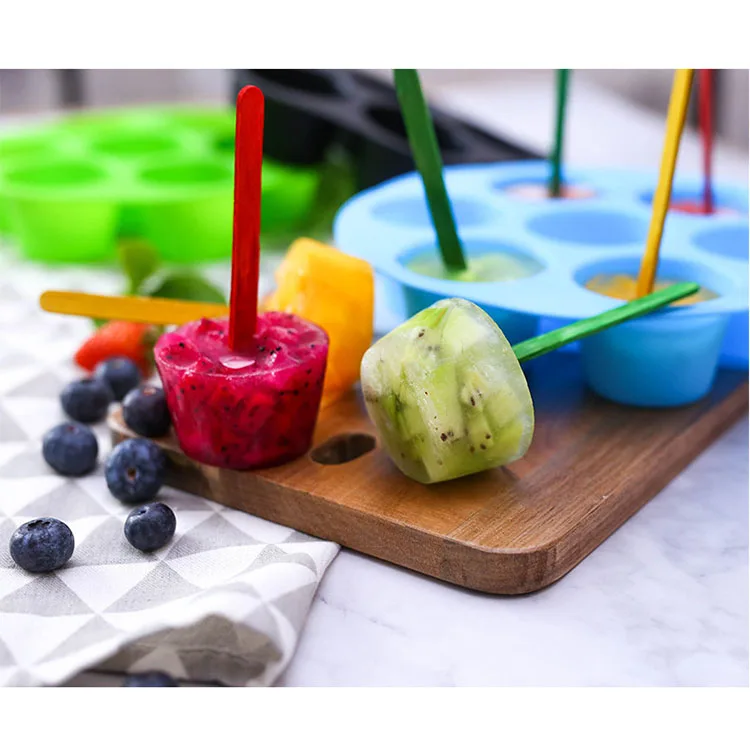 Creative 7-hole silicone ice mold for baby food storage container