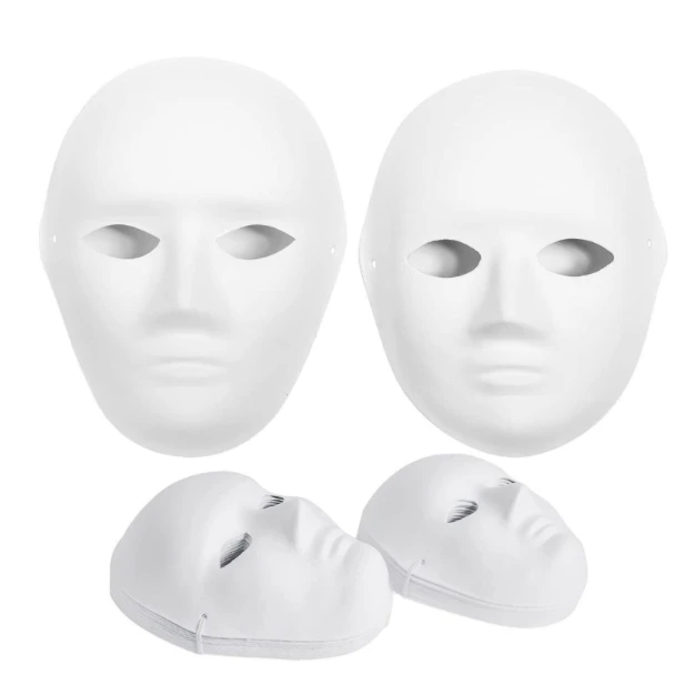 White Masks for Masquerade Mardi Gras Party Birthday DIY Creativity Paintable Blank Halloween Mask