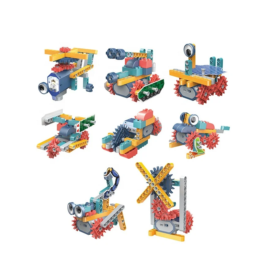 125pcs STEM toy DIY construction interlocking mechanical gear building blocks set electric motor drive engineering building toy