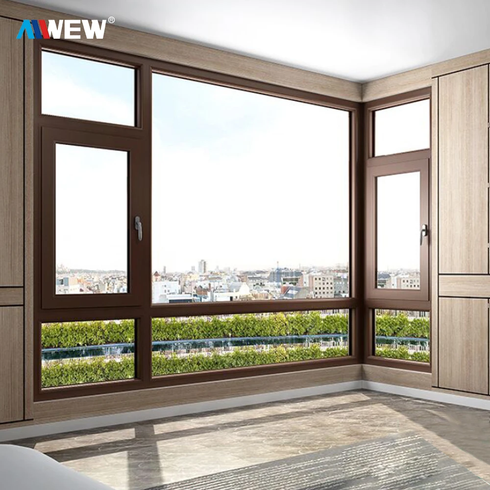 Alwew design smart automatic electric aluminum frame casement window aluminium windows