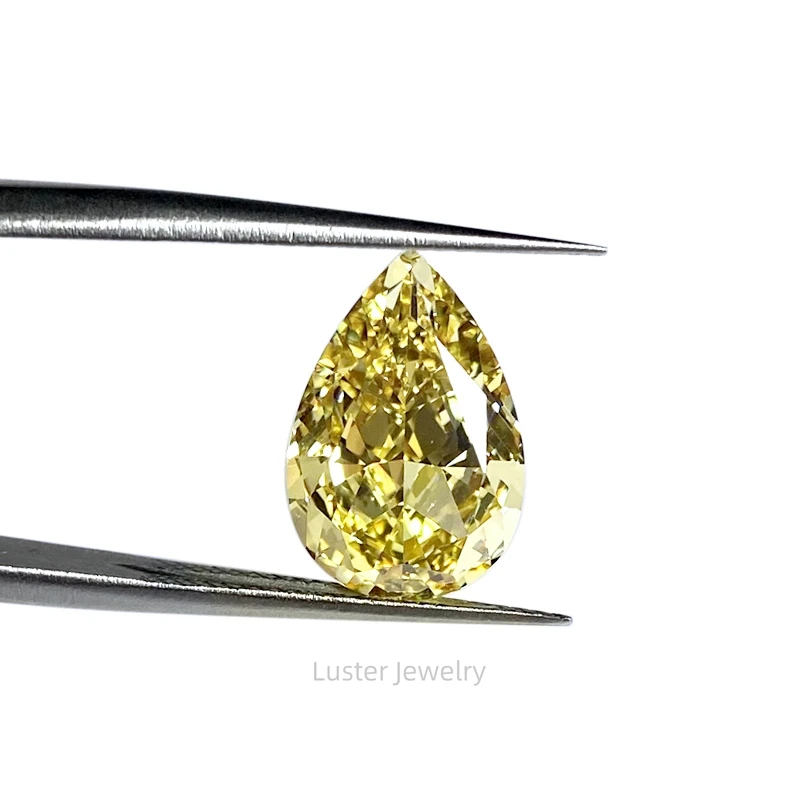 Luster Jewelry Fancy Cut All Size VVS Loose Diamond Coated Vivid Yellow Moissanite for Jewelry