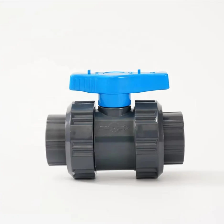 Factory Wholesale Price PVC Double Union Ball Valve PVC Ball Valve Thread and Socket Type DIN ANSI Union Valve