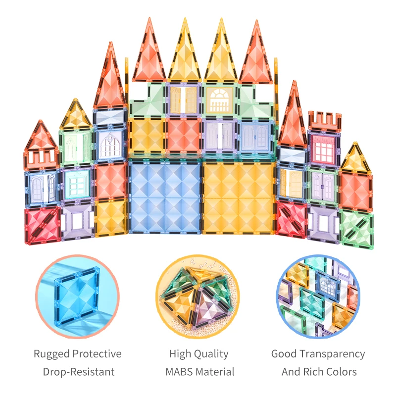 Popular star-shape design magnetic diamond tiles magnetic building blocks toys