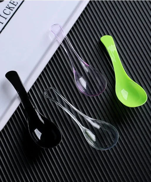 Одноразовые маленькие 2 4 грамм 120 мм пластиковые цветные мини китайские ложки для йогурта по низкой цене