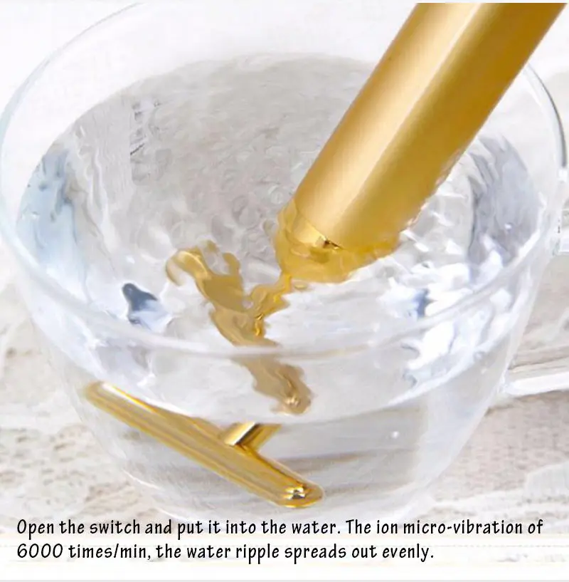 Skincare tools 2 In 1 24k gold facial massage beauty energy bar Pulse Vibrating Face Massager Facial Lift Tool Electric  Roller