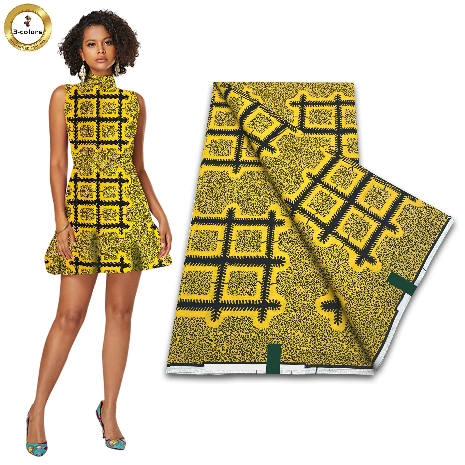 2022Hot Sales African Wax Prints Fabric Printed Real Wax Fabrics