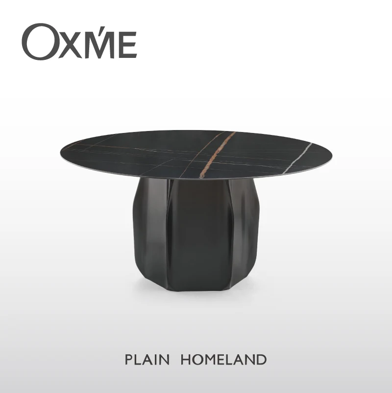 Round Marble Dining Table Design Chrome Gold Stainless Steel Base Stone Luxury  Modern Dining Room Furniture