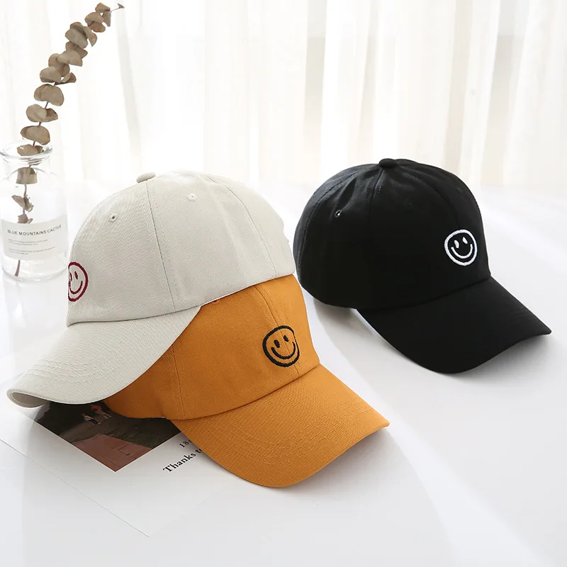 Wholesale Solid Color Trucker Hat Custom Embroidery Logo 6 Panel Baseball Caps gorras Classic Smile Sports Caps