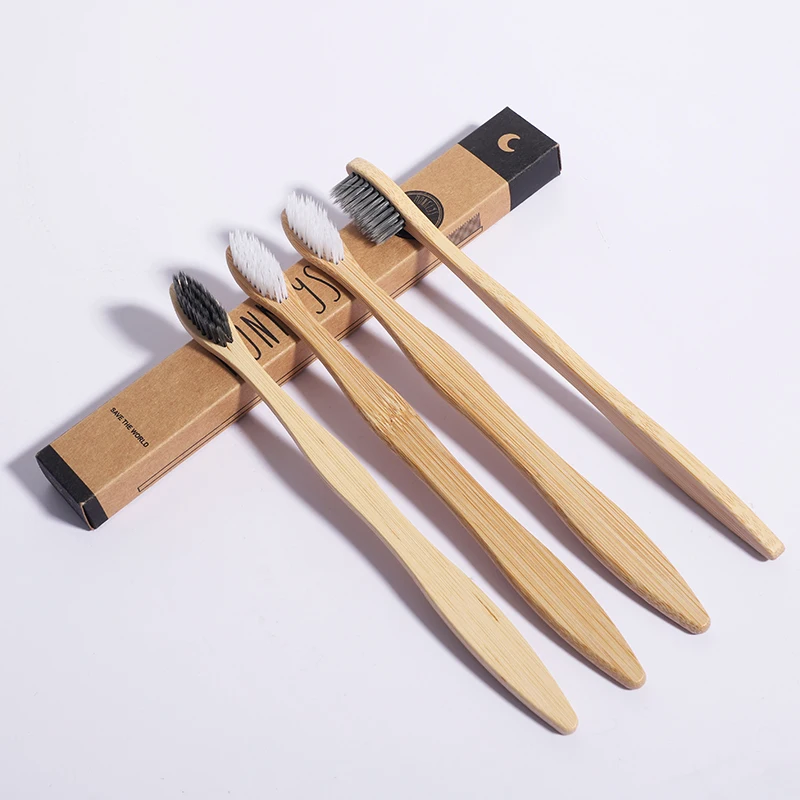 Customized Logo Bpa Free Eco Friendly Natural Bristle Charcoal Organic Biodegradable Bamboo Toothbrush