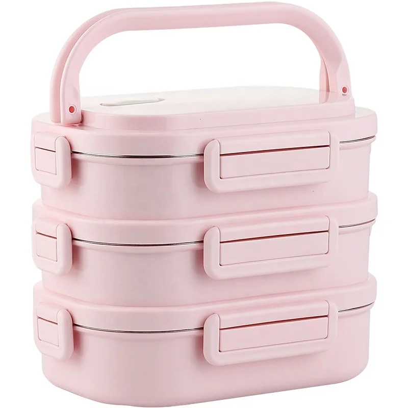 Hot sale Superior Quality Cheap Portable Airtight 304 Stainless Steel Bento Tiffin Lunch Box four side locked Picnic Box
