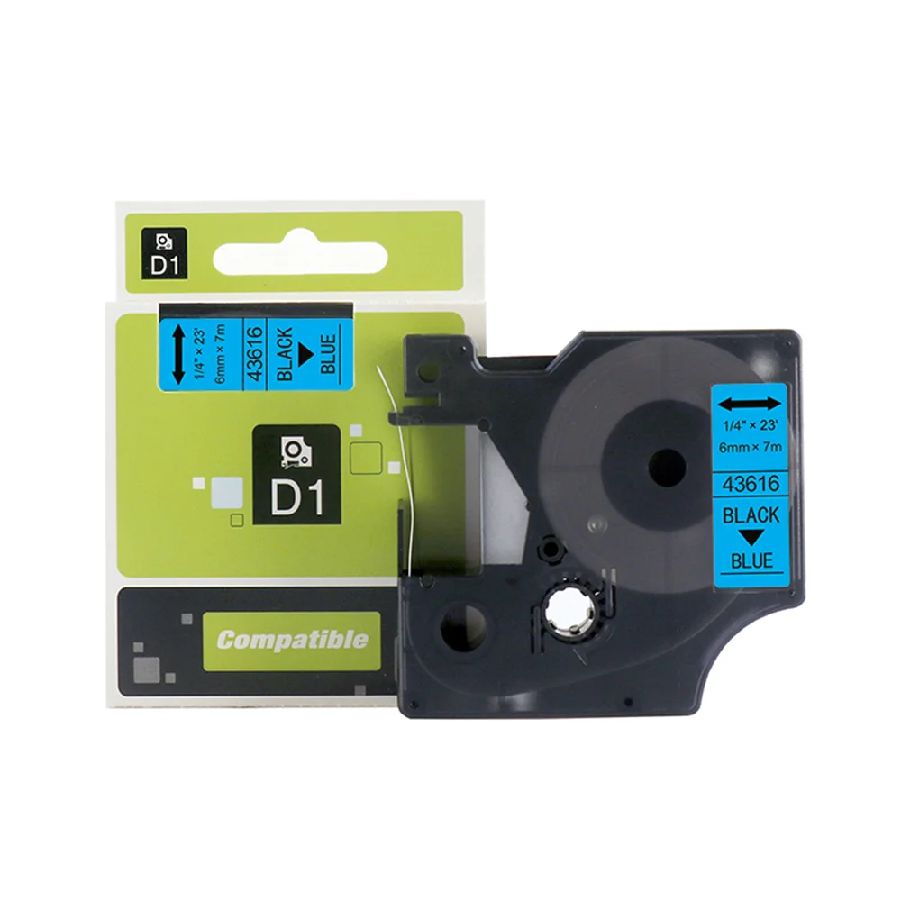 43616 label 6mm Black on White Compatible Label Tape Cartridge 43616 for DYMO LabelManager Printer 43616 label tape