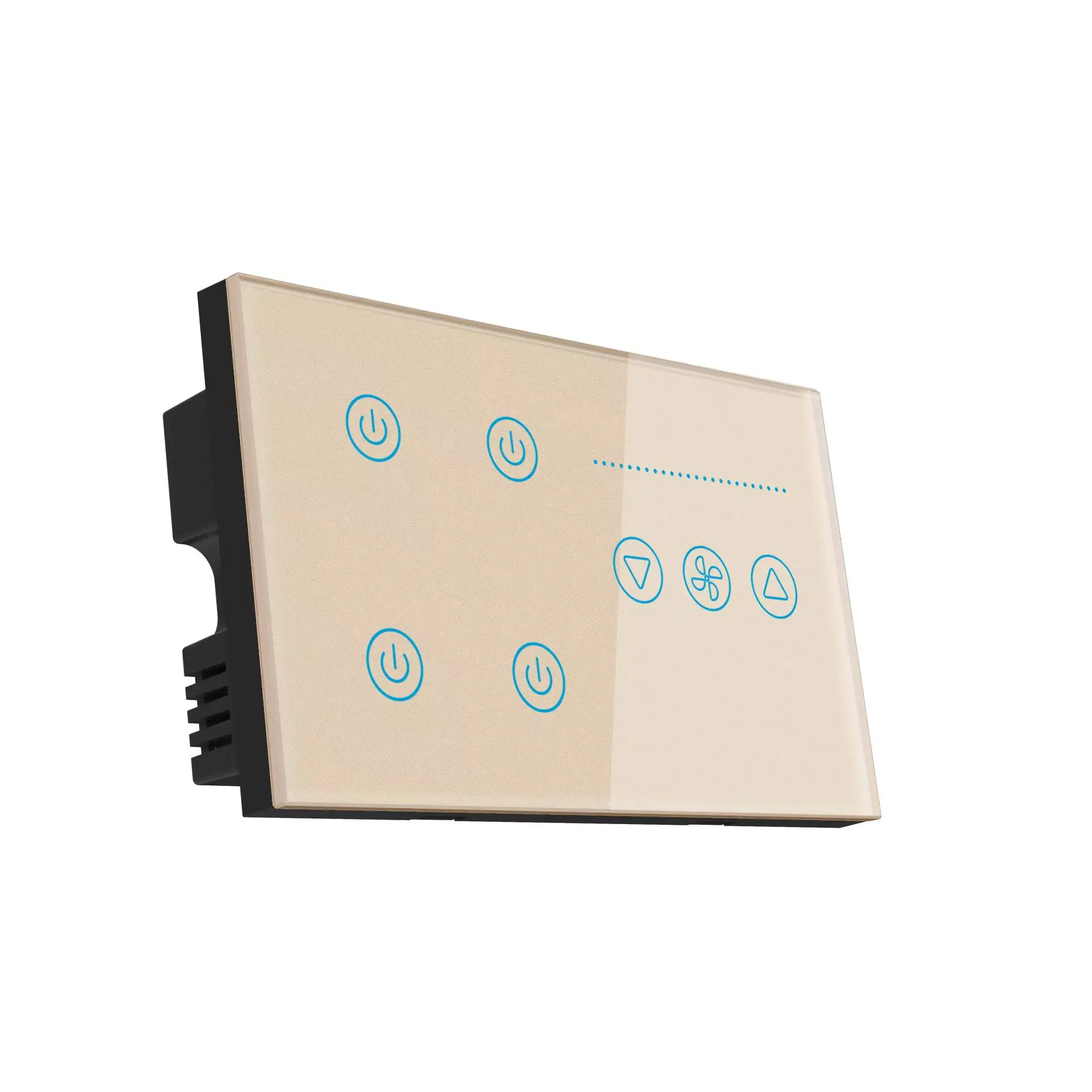 hot sale 4 gang light smart switch glass panel and fan switch DS1436WN tuya zigbee amazon alexa wall light fan switches