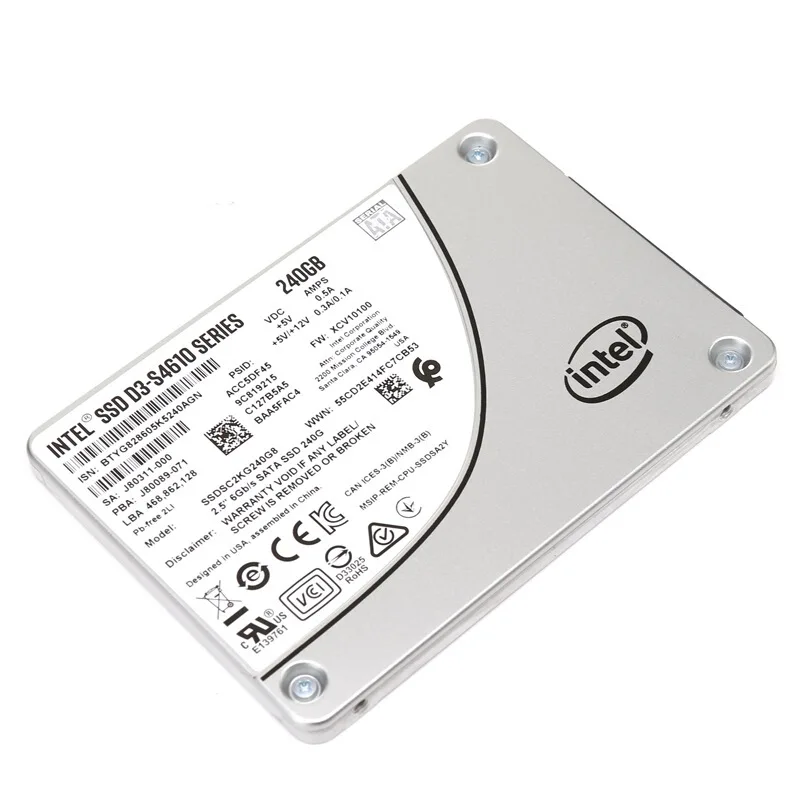 INTEL SSD S4610 серии (1,92 ТБ, 2.5in SATA 6 ГБ/сек., 3D2, TLC)