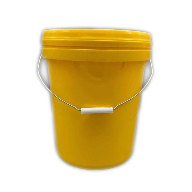 Plastic Barrel Paint Bucket 18L PP Pail Yellow Round Drum for Industrial