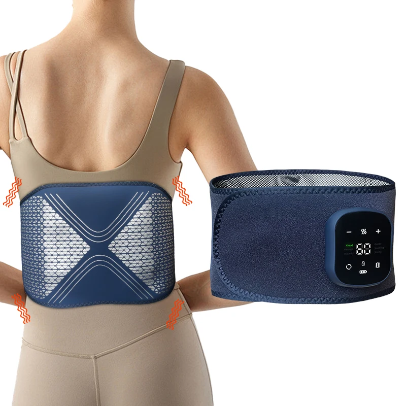 Smart waist massager support massage belt Vibration heating belt hot compress back pain relief back cone massage