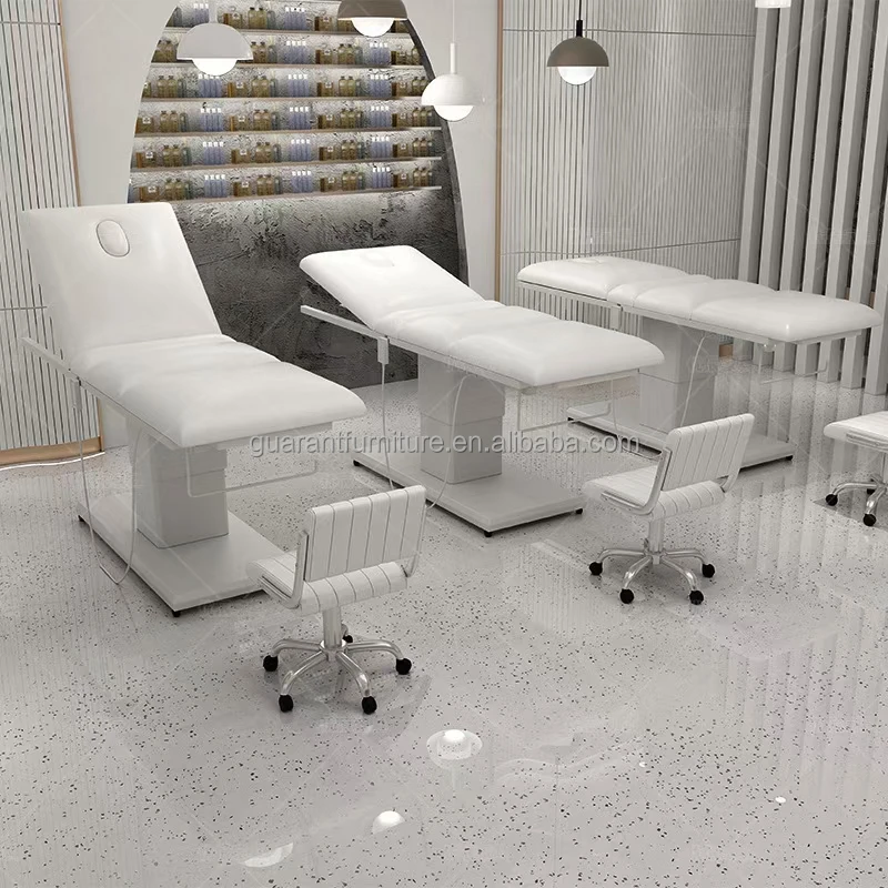 luxury style electric beauty facial chair bed black and white beauty bed chair