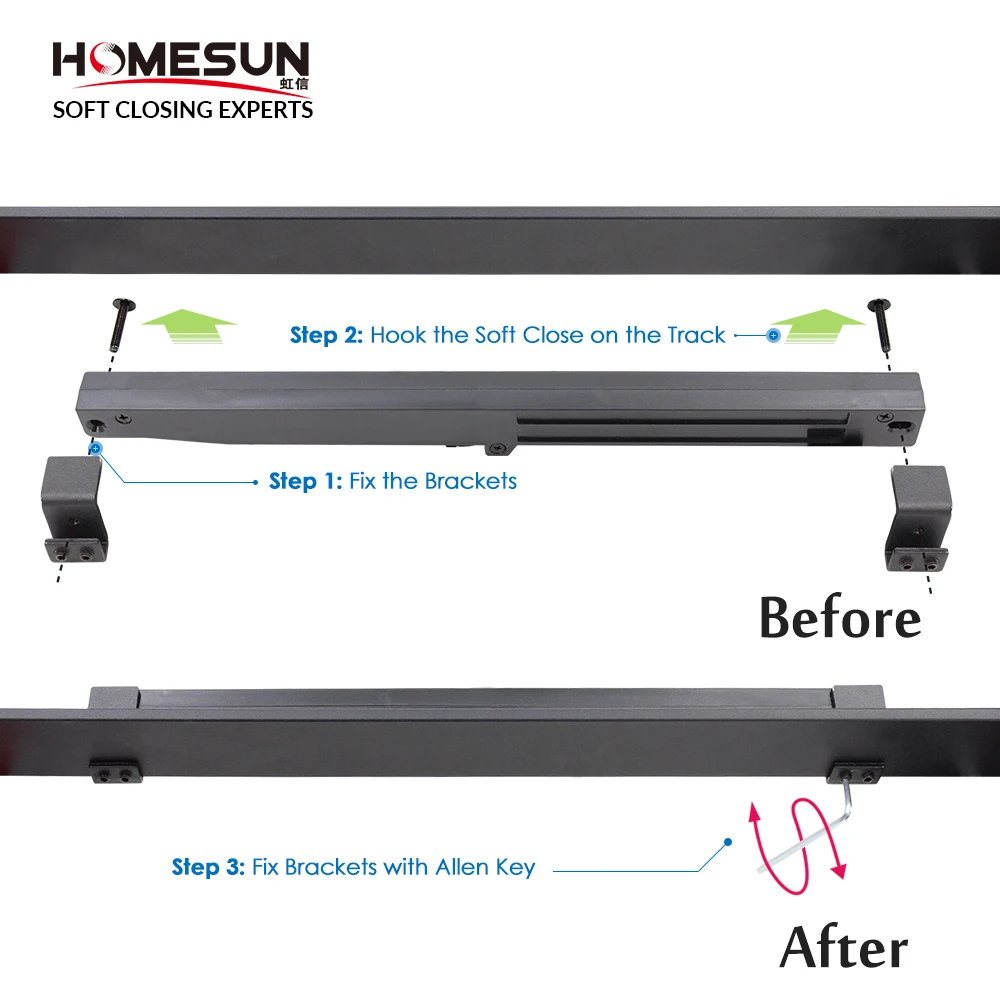 Slow Close Soft Stop Door Dampers for Sliding Barn Door